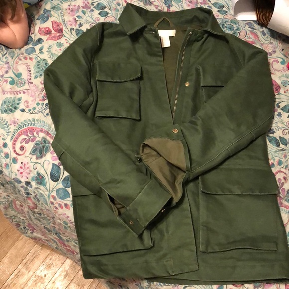 H&M Jackets & Blazers - H&M green jacket size 2
